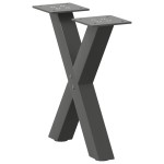 vidaXL Picioare pentru măsuță de cafea în formă de X, 2 buc., antracit, 37x(30-31) cm, oțel