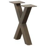 vidaXL Picioare pentru măsuță de cafea în formă de X, 2 buc., oțel natural, 37x(30-31) cm