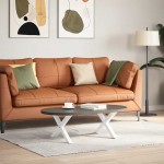 vidaXL Picioare pentru măsuță de cafea în formă de X, 2 buc., alb, 50x(30-31) cm, oțel
