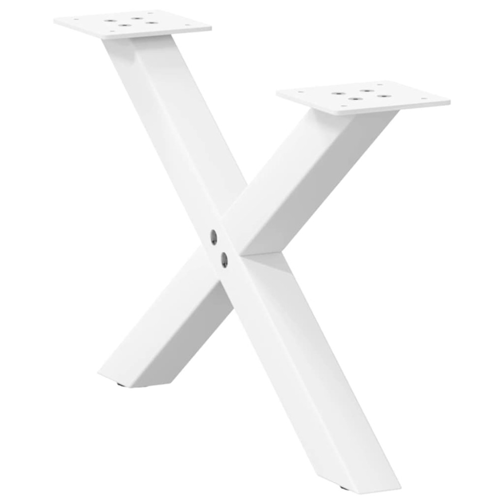 vidaXL Picioare pentru măsuță de cafea în formă de X, 2 buc., alb, 50x(30-31) cm, oțel
