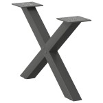 vidaXL Picioare pentru măsuță de cafea în formă de X, 2 buc., antracit, 50x(30-31) cm, oțel