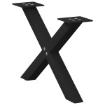 vidaXL Picioare pentru măsuță de cafea în formă de X, 2 buc., negru, 60x(30-31) cm, oțel