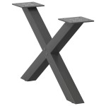 vidaXL Picioare pentru măsuță de cafea în formă de X, 2 buc., antracit, 60x(30-31) cm, oțel