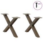 vidaXL Picioare pentru măsuță de cafea în formă de X, 2 buc., oțel natural, 60 x (30-31) cm