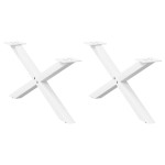 vidaXL Picioare pentru măsuță de cafea în formă de X, 2 buc., alb, 70x(30-31) cm, oțel