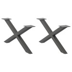 vidaXL Picioare pentru măsuță de cafea în formă de X, 2 buc., antracit, 70x(30-31) cm, oțel vidaXL Picioare pentru măsuță de cafea în formă de X, 2 buc., antracit, 70x(30-31) cm, oțel