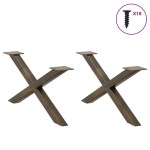 vidaXL Picioare pentru masă de cafea în formă de X, 2 buc., oțel natural, 70x(30-31) cm vidaXL Picioare pentru masă de cafea în formă de X, 2 buc., oțel natural, 70x(30-31) cm