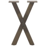 vidaXL Picioare pentru masă de cafea în formă de X, 2 buc., oțel natural, 28x(42-43) cm