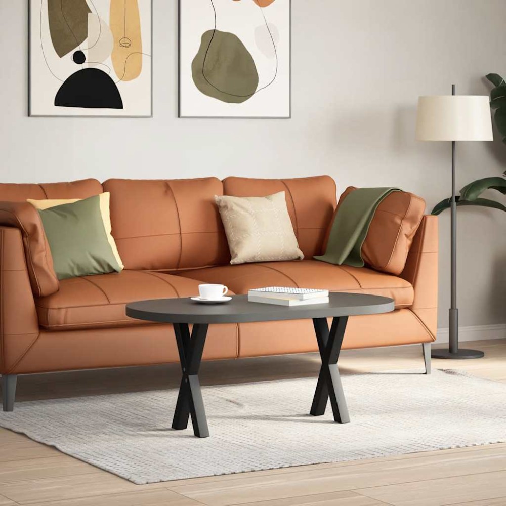 vidaXL Picioare pentru măsuță de cafea în formă de X, 2 buc., negru, 38x(42-43) cm, oțel