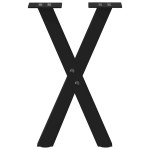 vidaXL Picioare pentru măsuță de cafea în formă de X, 2 buc., negru, 38x(42-43) cm, oțel