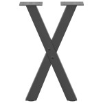 vidaXL Picioare pentru măsuță de cafea în formă de X, 2 buc., antracit, 38x(42-43) cm, oțel vidaXL Picioare pentru măsuță de cafea în formă de X, 2 buc., antracit, 38x(42-43) cm, oțel