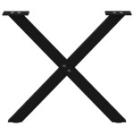 vidaXL Picioare pentru măsuță de cafea în formă de X, 2 buc., negru, 50x(42-43) cm, oțel