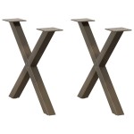 vidaXL Picioare pentru masă de cafea în formă de X, 2 buc., oțel natural, 50x(42-43) cm vidaXL Picioare pentru masă de cafea în formă de X, 2 buc., oțel natural, 50x(42-43) cm