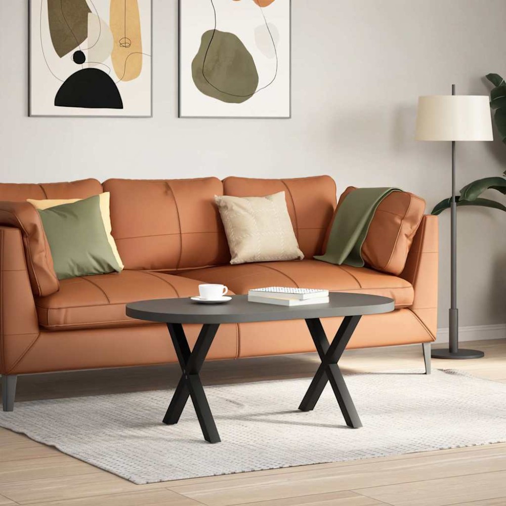 vidaXL Picioare pentru măsuță de cafea în formă de X, 2 buc., negru, 60x(42-43) cm, oțel
