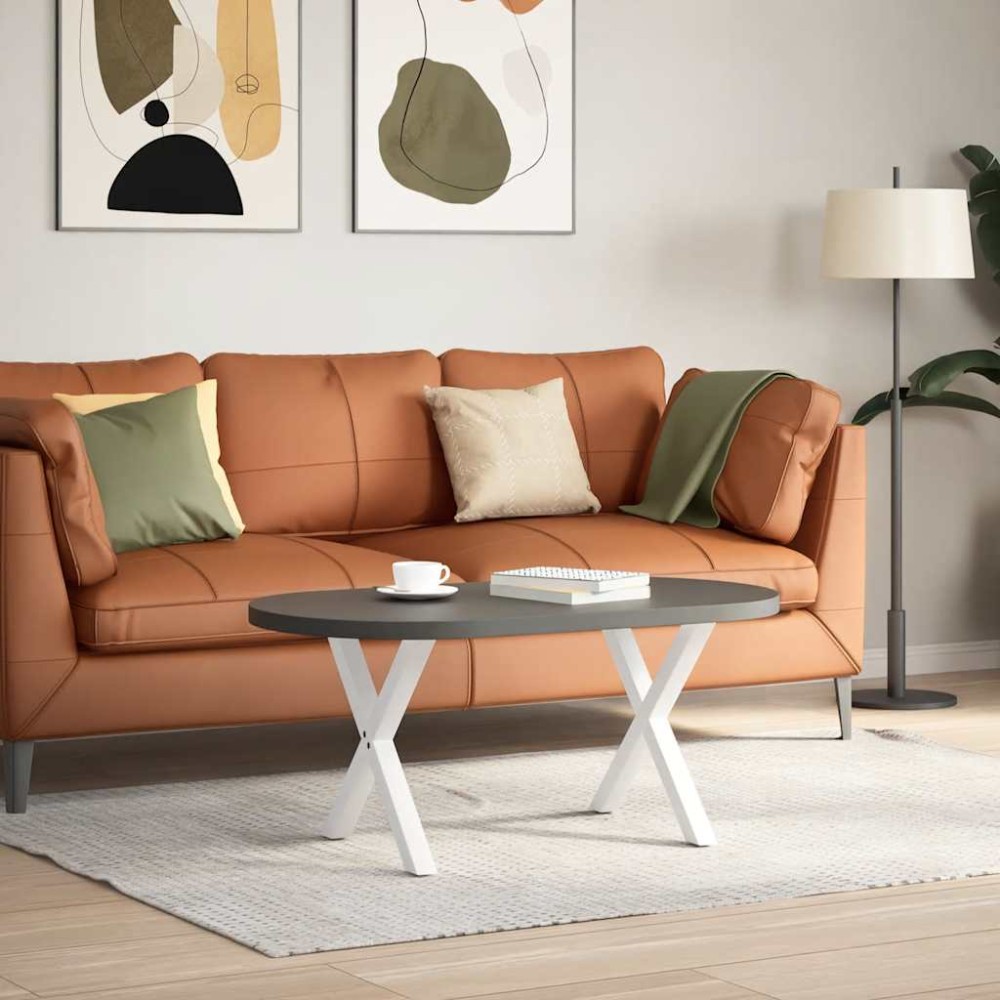 vidaXL Picioare pentru măsuță de cafea în formă de X, 2 buc., alb, 60x(42-43) cm, oțel