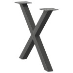 vidaXL Picioare pentru măsuță de cafea în formă de X, 2 buc., antracit, 60x(42-43) cm, oțel