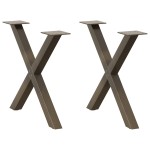 vidaXL Picioare pentru masă de cafea în formă de X, 2 buc., oțel natural, 60 x (42-43) cm vidaXL Picioare pentru masă de cafea în formă de X, 2 buc., oțel natural, 60 x (42-43) cm