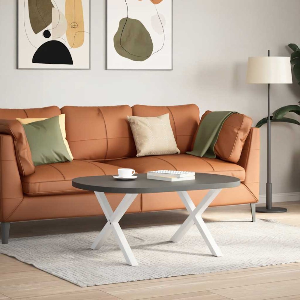vidaXL Picioare pentru măsuță de cafea în formă de X, 2 buc., alb, 70x(42-43) cm, oțel