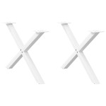 vidaXL Picioare pentru măsuță de cafea în formă de X, 2 buc., alb, 70x(42-43) cm, oțel vidaXL Picioare pentru măsuță de cafea în formă de X, 2 buc., alb, 70x(42-43) cm, oțel