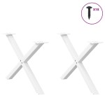 vidaXL Picioare pentru măsuță de cafea în formă de X, 2 buc., alb, 70x(42-43) cm, oțel vidaXL Picioare pentru măsuță de cafea în formă de X, 2 buc., alb, 70x(42-43) cm, oțel