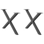 vidaXL Picioare pentru măsuță de cafea în formă de X, 2 buc., antracit, 70x(42-43) cm, oțel vidaXL Picioare pentru măsuță de cafea în formă de X, 2 buc., antracit, 70x(42-43) cm, oțel