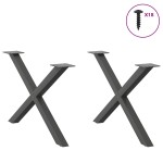 vidaXL Picioare pentru măsuță de cafea în formă de X, 2 buc., antracit, 70x(42-43) cm, oțel vidaXL Picioare pentru măsuță de cafea în formă de X, 2 buc., antracit, 70x(42-43) cm, oțel