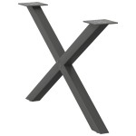 vidaXL Picioare pentru măsuță de cafea în formă de X, 2 buc., antracit, 70x(42-43) cm, oțel vidaXL Picioare pentru măsuță de cafea în formă de X, 2 buc., antracit, 70x(42-43) cm, oțel