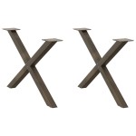 vidaXL Picioare pentru masă de cafea în formă de X, 2 buc., oțel natural, 70x(42-43) cm vidaXL Picioare pentru masă de cafea în formă de X, 2 buc., oțel natural, 70x(42-43) cm