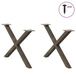 vidaXL Picioare pentru masă de cafea în formă de X, 2 buc., oțel natural, 70x(42-43) cm vidaXL Picioare pentru masă de cafea în formă de X, 2 buc., oțel natural, 70x(42-43) cm