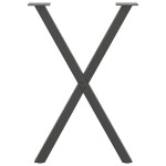 vidaXL Picioare de masă în formă de X, 2 buc., antracit, 50x(72-73) cm, oțel