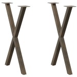vidaXL Picioare de masă în formă de X, 2 buc., oțel natural, 50x(72-73) cm