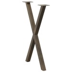 vidaXL Picioare de masă în formă de X, 2 buc., oțel natural, 50x(72-73) cm