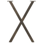 vidaXL Picioare de masă în formă de X, 2 buc., oțel natural, 50x(72-73) cm
