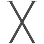 vidaXL Picioare de masă în formă de X, 2 buc., antracit, 57x(72-73) cm, oțel