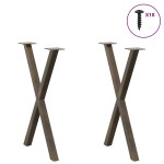 vidaXL Picioare de masă în formă de X, 2 buc., oțel natural, 57 x (72-73) cm vidaXL Picioare de masă în formă de X, 2 buc., oțel natural, 57 x (72-73) cm