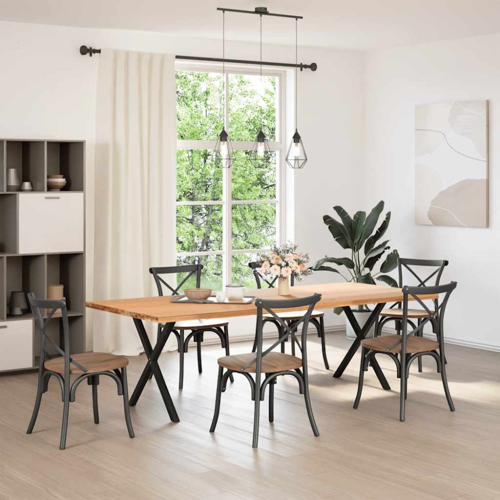 vidaXL Picioare de masă în formă de X, 2 buc., negru, 70x(72-73) cm, oțel
