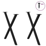 vidaXL Picioare de masă în formă de X, 2 buc., negru, 70x(72-73) cm, oțel vidaXL Picioare de masă în formă de X, 2 buc., negru, 70x(72-73) cm, oțel