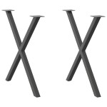vidaXL Picioare de masă în formă de X, 2 buc., antracit, 70x(72-73) cm, oțel