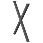 vidaXL Picioare de masă în formă de X, 2 buc., antracit, 70x(72-73) cm, oțel