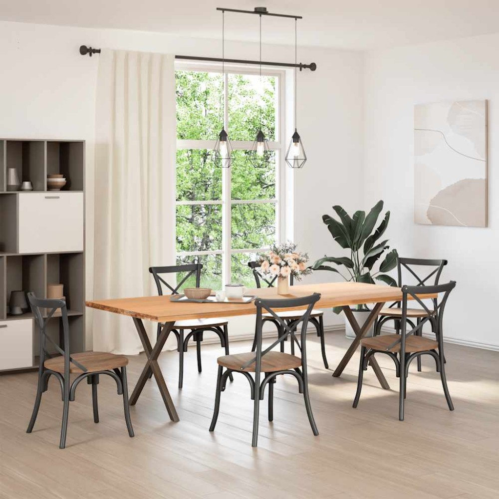 vidaXL Picioare de masă în formă de X, 2 buc., oțel natural, 70x(72-73) cm