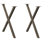vidaXL Picioare de masă în formă de X, 2 buc., oțel natural, 70x(72-73) cm vidaXL Picioare de masă în formă de X, 2 buc., oțel natural, 70x(72-73) cm
