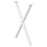 vidaXL Picioare de masă în formă de X, 2 buc., alb, 80x(72-73) cm, oțel