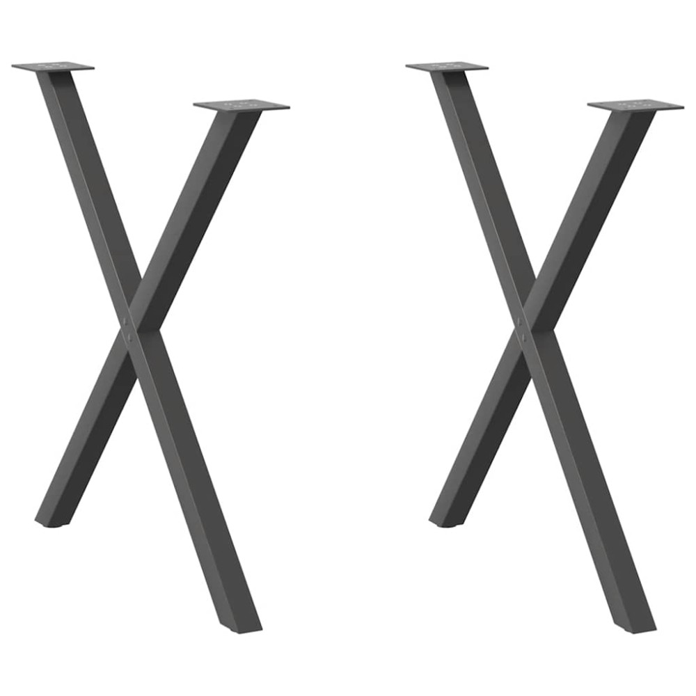 vidaXL Picioare de masă în formă de X, 2 buc., antracit, 80x(72-73) cm, oțel
