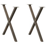vidaXL Picioare de masă în formă de X, 2 buc., oțel natural, 80x(72-73) cm vidaXL Picioare de masă în formă de X, 2 buc., oțel natural, 80x(72-73) cm