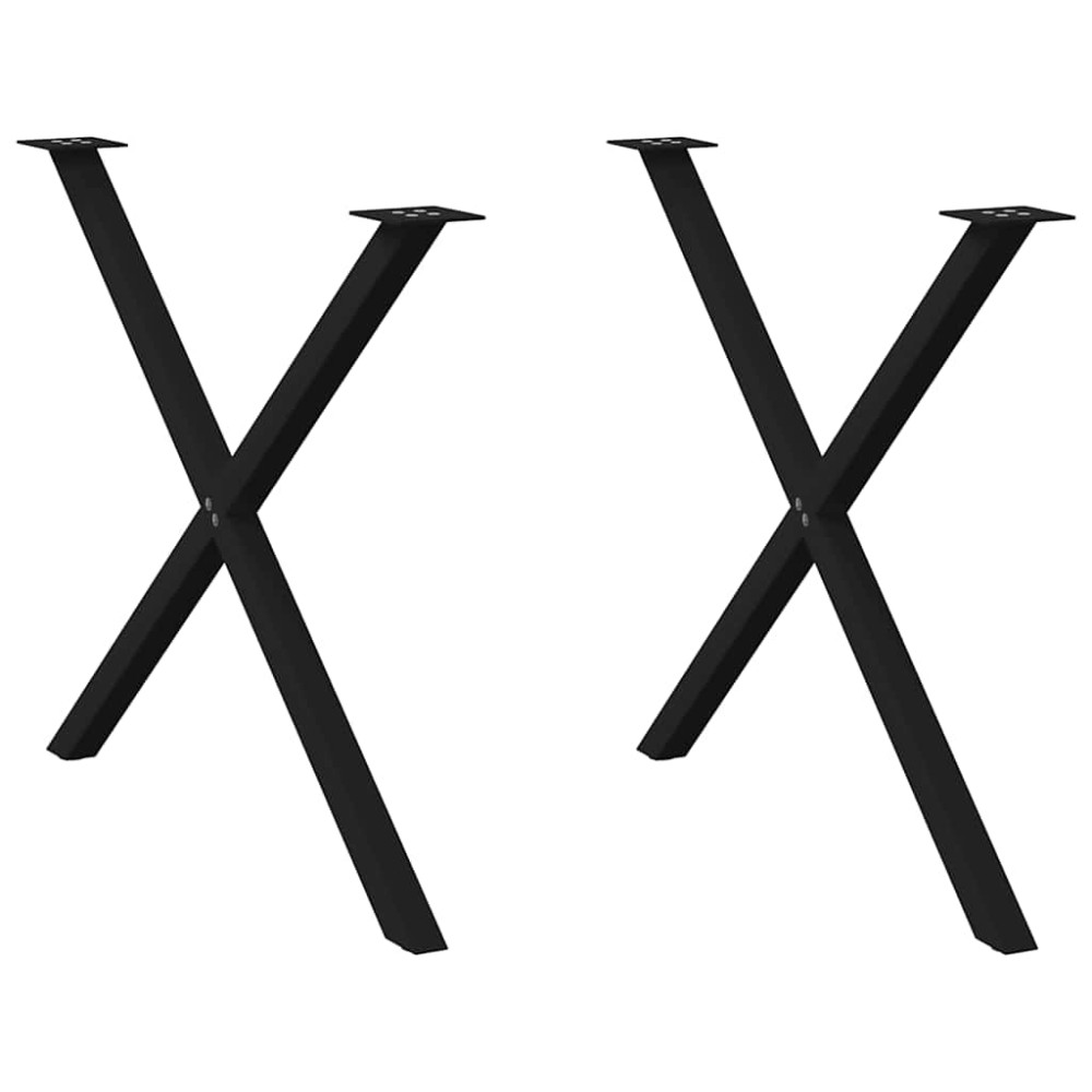 vidaXL Picioare de masă în formă de X, 2 buc., negru, 90x(72-73) cm, oțel