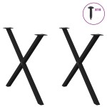 vidaXL Picioare de masă în formă de X, 2 buc., negru, 90x(72-73) cm, oțel vidaXL Picioare de masă în formă de X, 2 buc., negru, 90x(72-73) cm, oțel