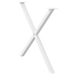 vidaXL Picioare de masă în formă de X, 2 buc., alb, 90x(72-73) cm, oțel