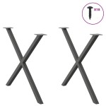 vidaXL Picioare de masă în formă de X, 2 buc., antracit, 90x(72-73) cm, oțel vidaXL Picioare de masă în formă de X, 2 buc., antracit, 90x(72-73) cm, oțel
