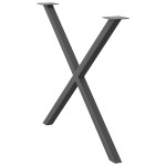 vidaXL Picioare de masă în formă de X, 2 buc., antracit, 90x(72-73) cm, oțel vidaXL Picioare de masă în formă de X, 2 buc., antracit, 90x(72-73) cm, oțel