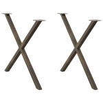 vidaXL Picioare de masă în formă de X, 2 buc., oțel natural, 90x(72-73) cm vidaXL Picioare de masă în formă de X, 2 buc., oțel natural, 90x(72-73) cm
